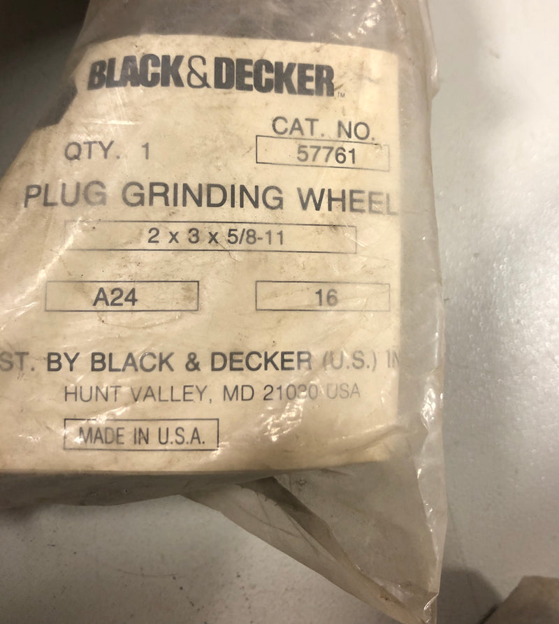 Black & Decker Plug Grinding Wheel 57761 2 x 3 x 5/8-11 Lot of 3