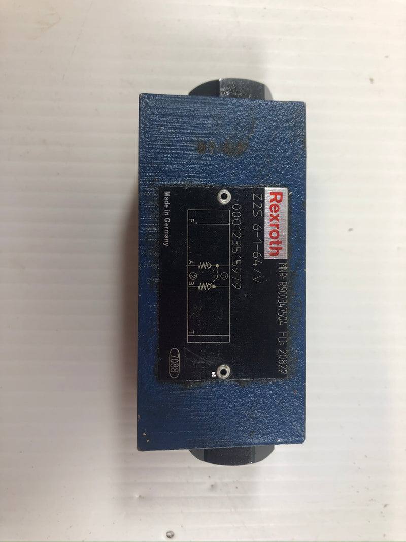 Rexroth Z2S6-1-64/V Hydraulic Block Valve