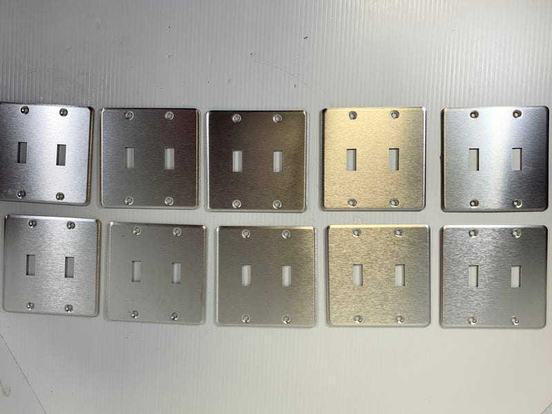 Duplex Light Switch Stainless Steel Cover - Lot of 10