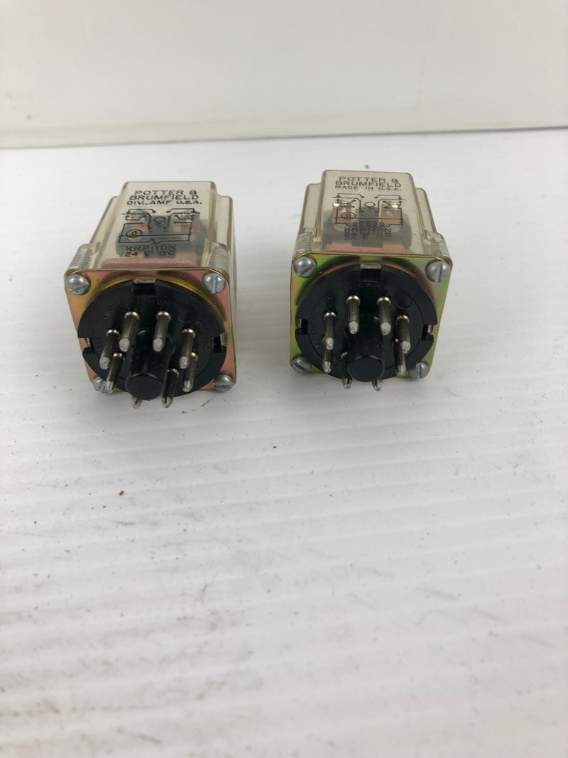 Potter & Brumfield KRPIIDN Relay 24VDC - Lot of 2