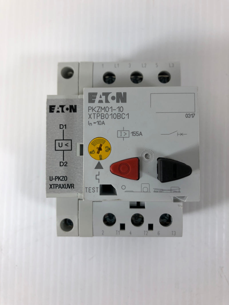 Eaton PKZM01-10 XTPB010BC1 Circuit Breaker with Undervolt Module U-PKZ0 XTPAXUVR