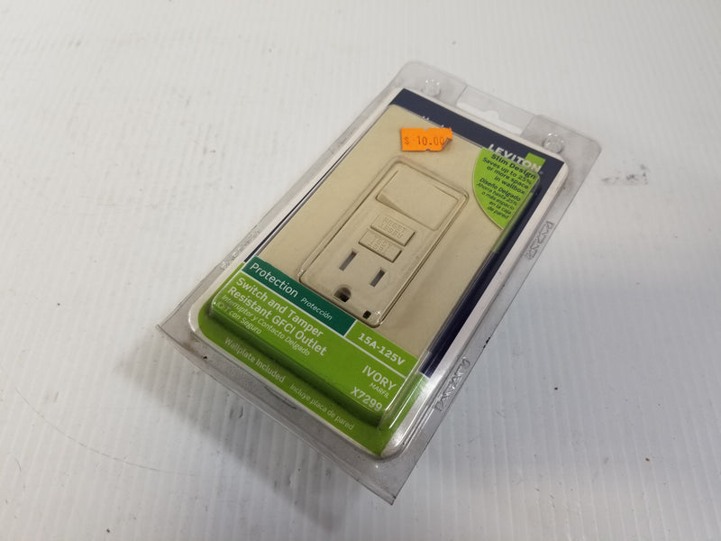 Leviton X7299 Switch and Tamper Resistant GFCI Outlet Ivory