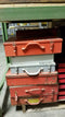 Lot of 15 Metal Tool Boxes (Locking w/Handles) For Drills, Hand/Power Tools