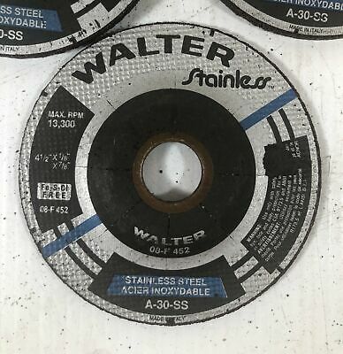 Walter Stainless Grinding Wheel A-30-SS 450 & 452 4-1/2" x 7/8" (Lot of 7)