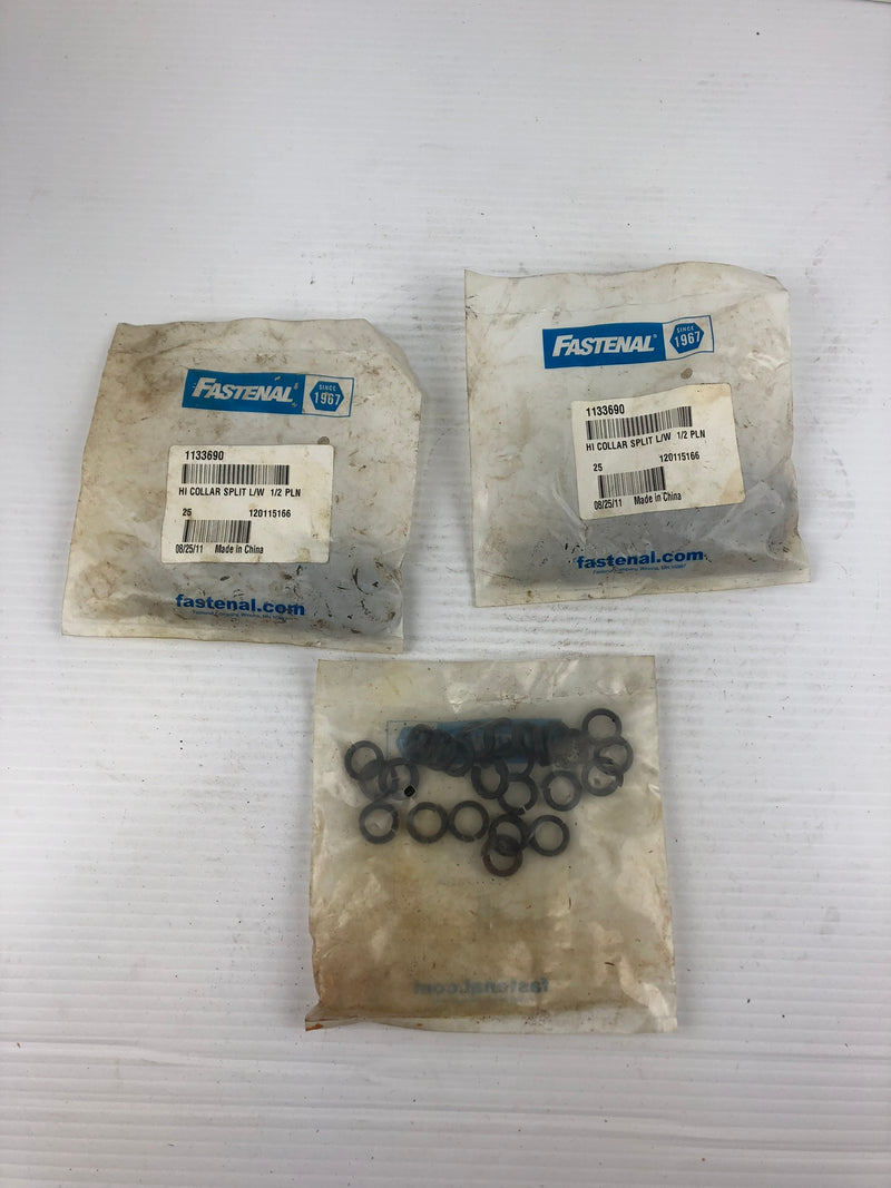 Fastenal 1133690 HI Collar Split L/W 1/2 PLN - 3 Bags of 25