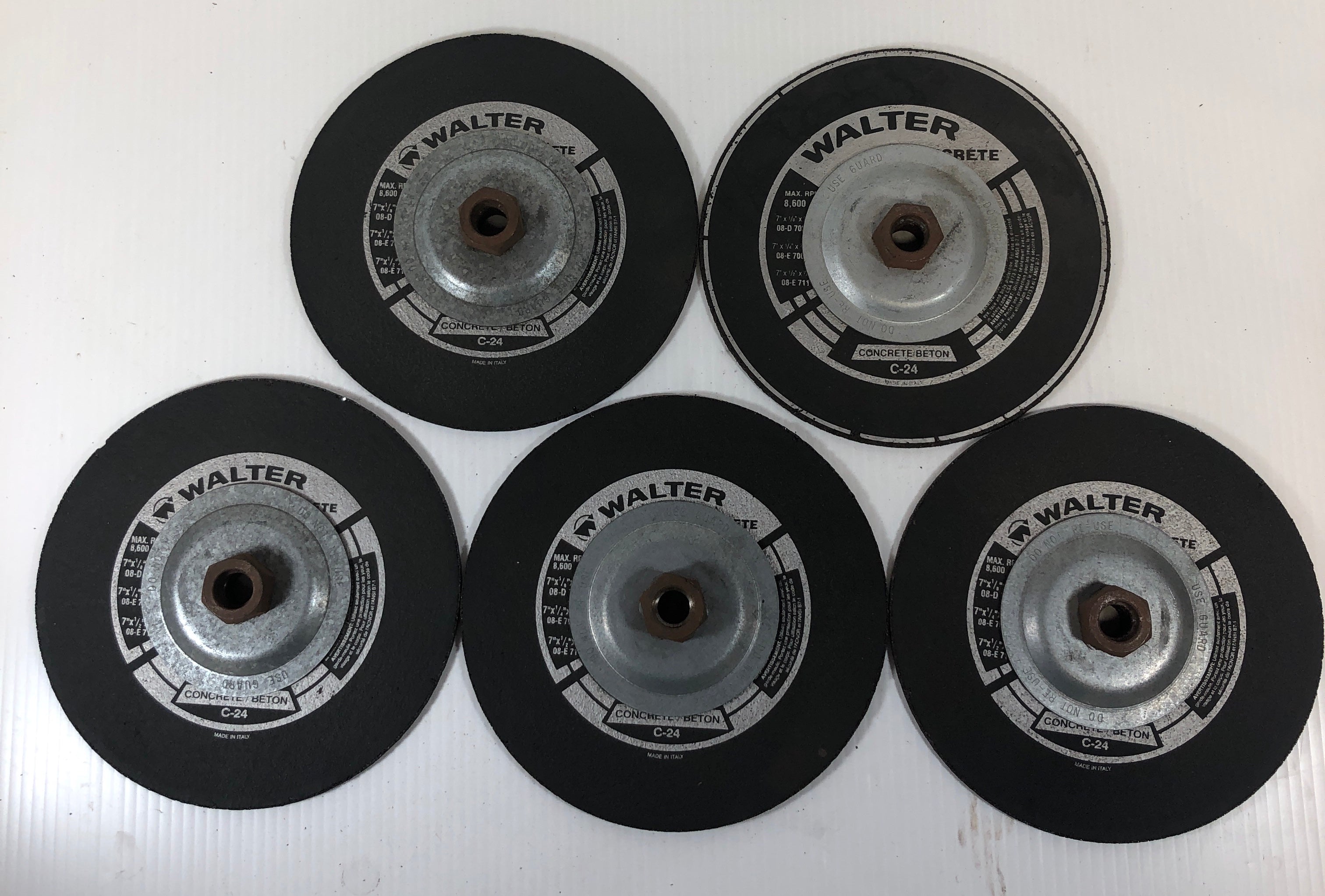 Walter 7" Grinding Wheel Concrete C-24 Lot of 5