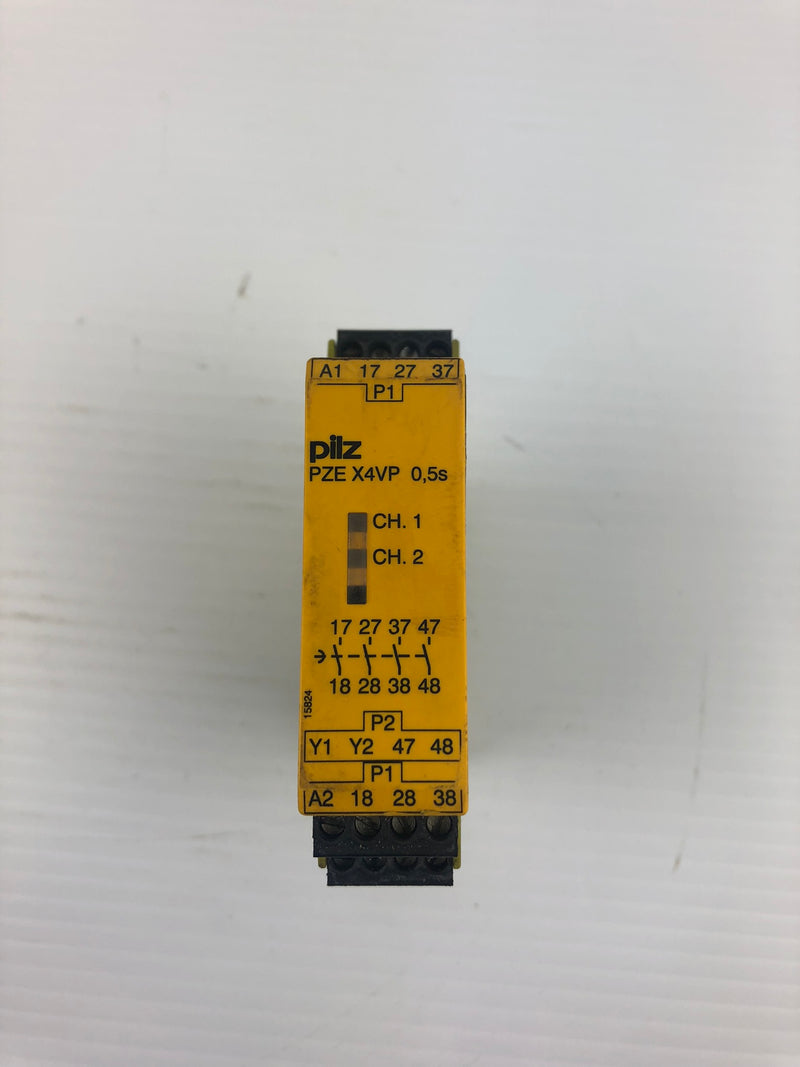 Pilz PZE X4VP Safety Relay 0,5s 24VDC 4n/o fix