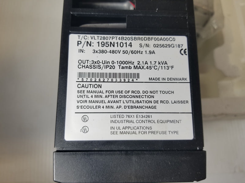 Danfoss 195N1014 VLT 2800 AC Drive