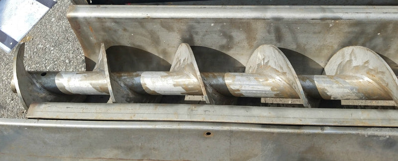 8 Foot Stainless Steel Auger Screw Conveyor Tray Food Grade Used