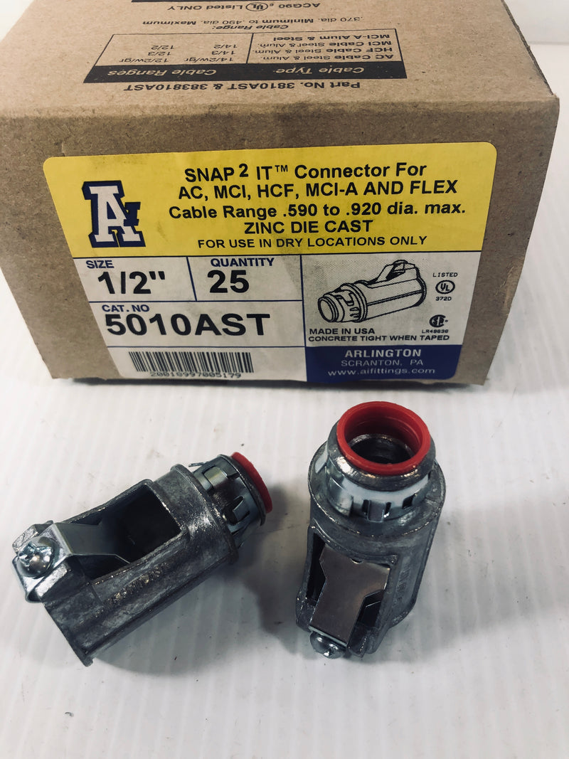 Arlington Snap 2 It Connector 1/2" 5010AST Box of 25