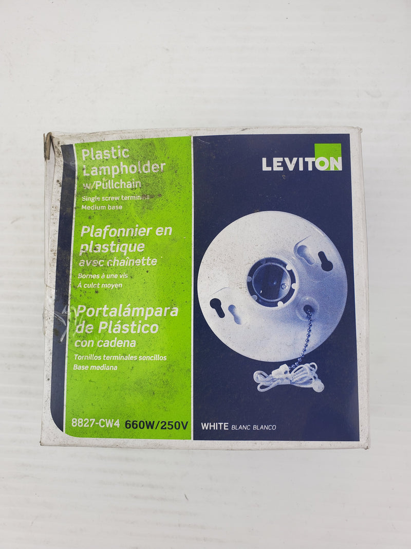 Leviton 8827-CW4 Lamp Holder with Pull Chain White Plastic 660W/250V Lot Of 5