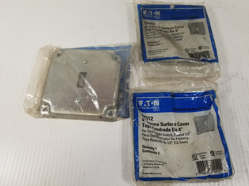 Eaton TP512 Square Surface Cover 4" (Lot of 3)