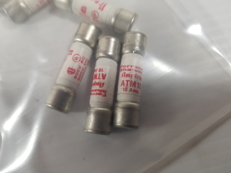 Ferraz Shawmut ATM10 Amptrap 10A Cartridge Fuse (Lot of 7)