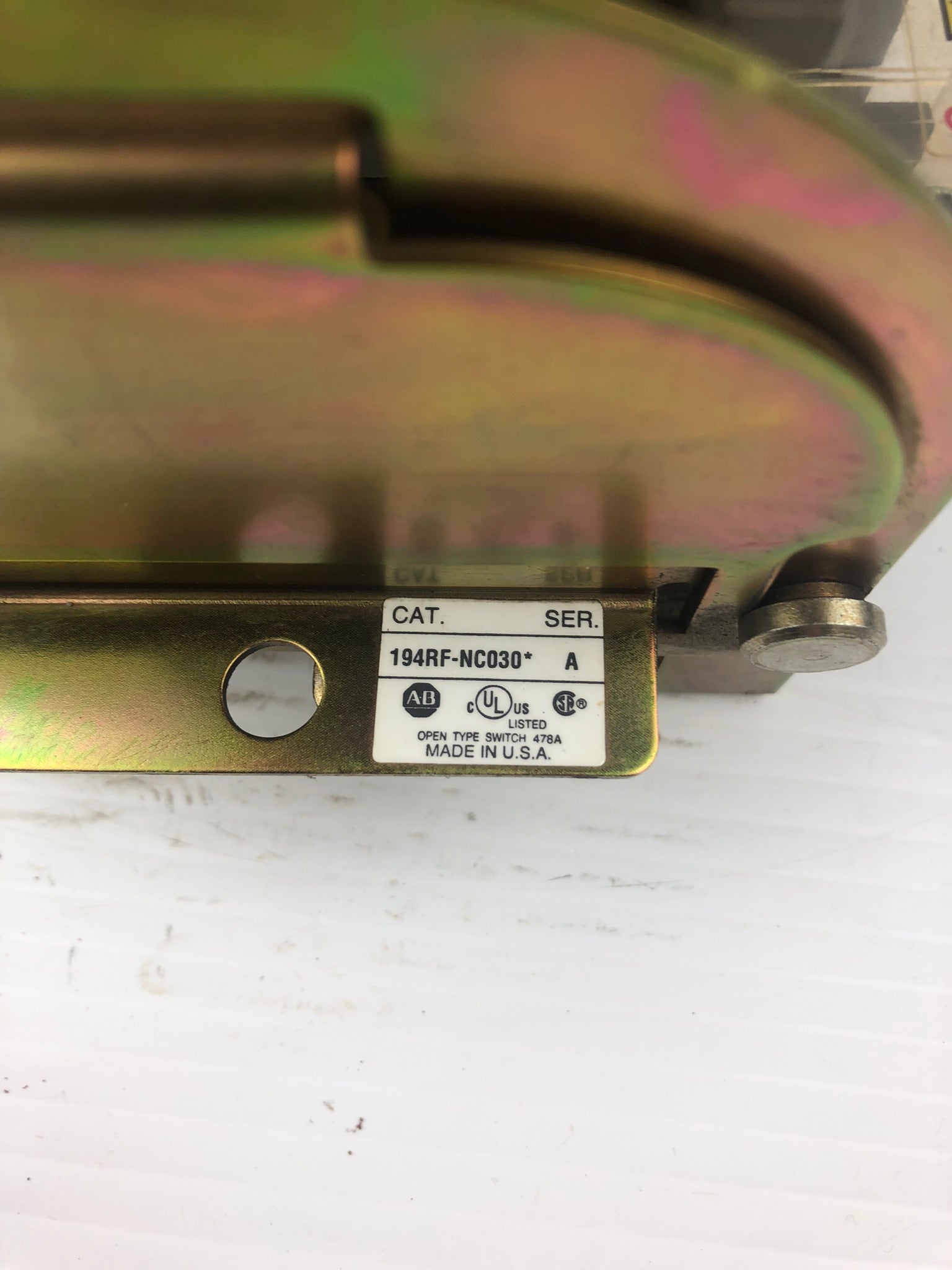 Allen-Bradley 194RF-NC030* Ser A Fused Disconnect Switch Mounted