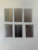 Lot of 5 Solid Stainless Wall Outlet Cover Square Edge