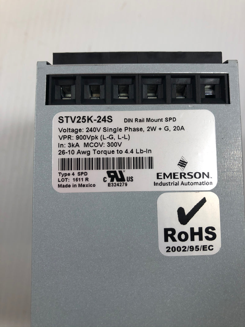 Emerson Sola STV25K-24S Surge Suppressor STV 25K Din Rail Mount SPD 240V