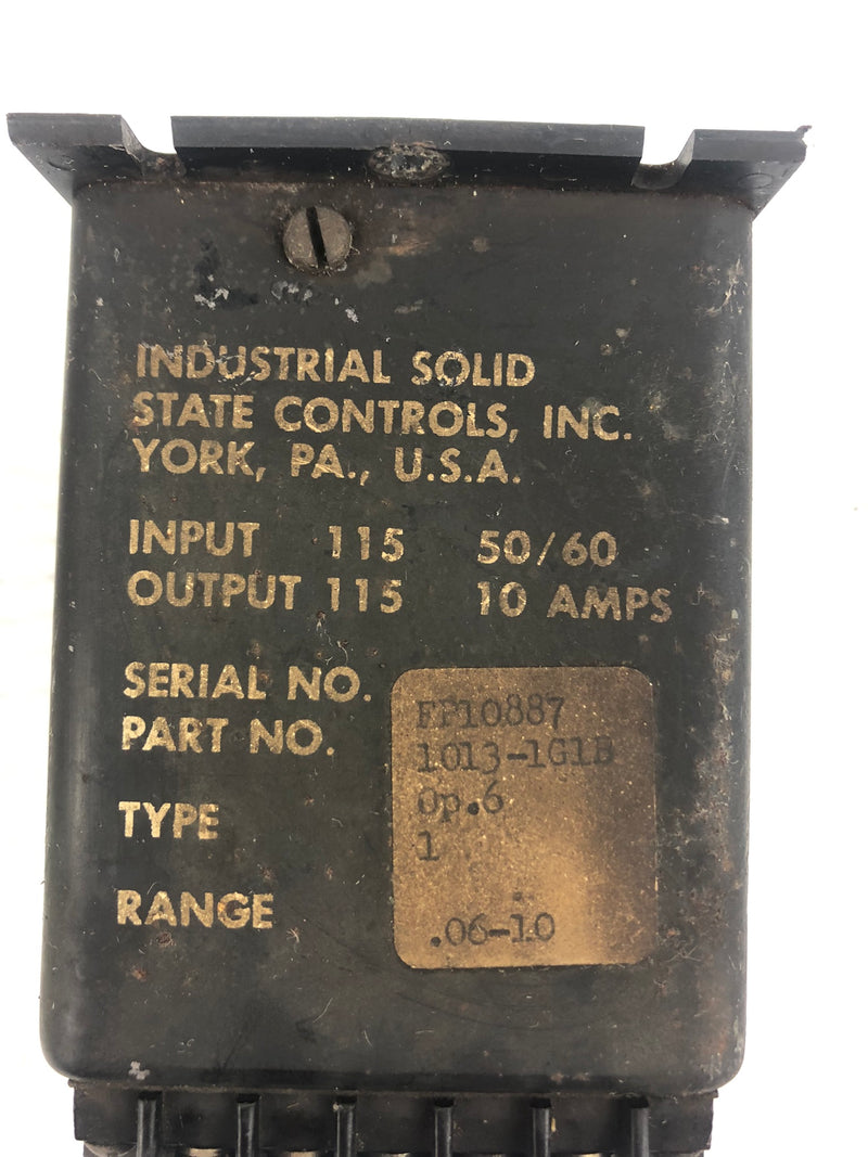 Industrial Solid State Controls 1013-1G1B Delay Timer Relay 50/60Hz Type 1