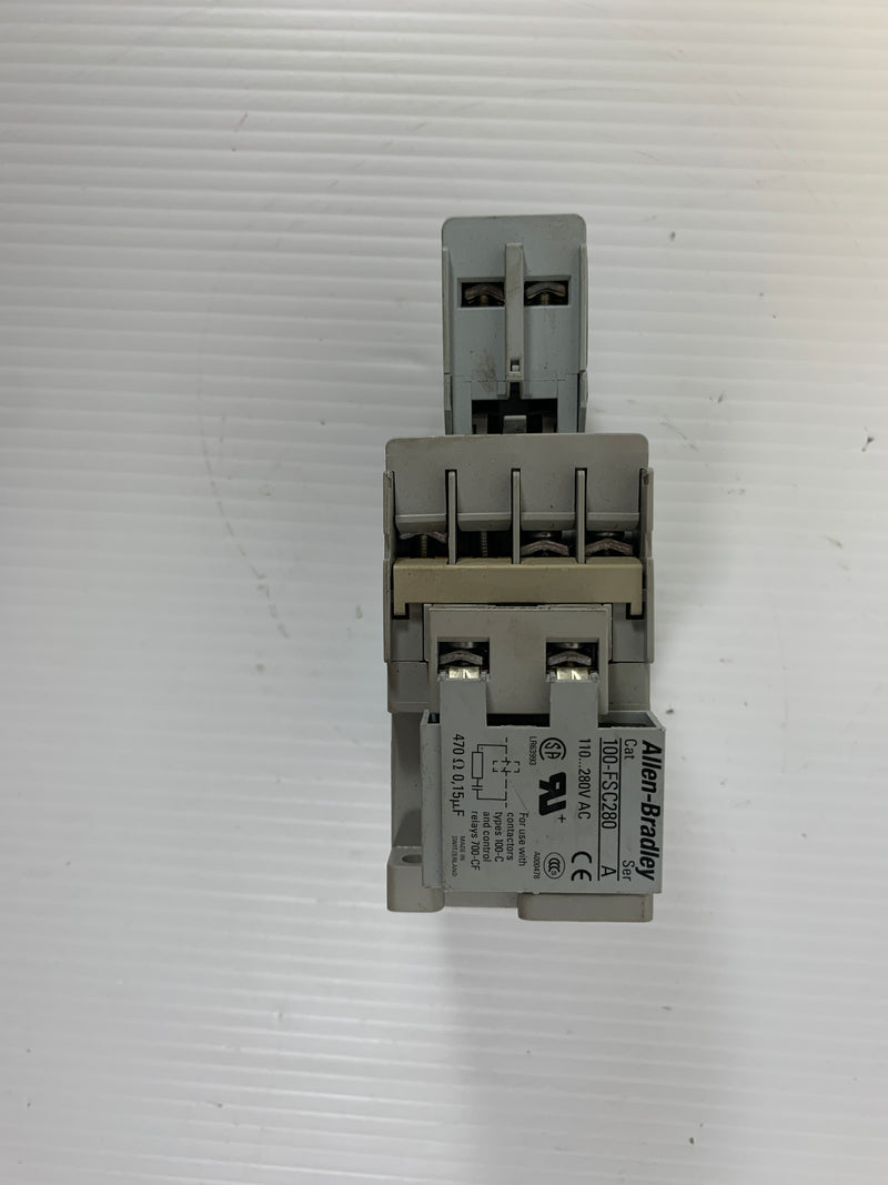 Allen-Bradley 100-C09*10 Contactor 100-F Aux Contact 100-FSC280 Surge Suppressor