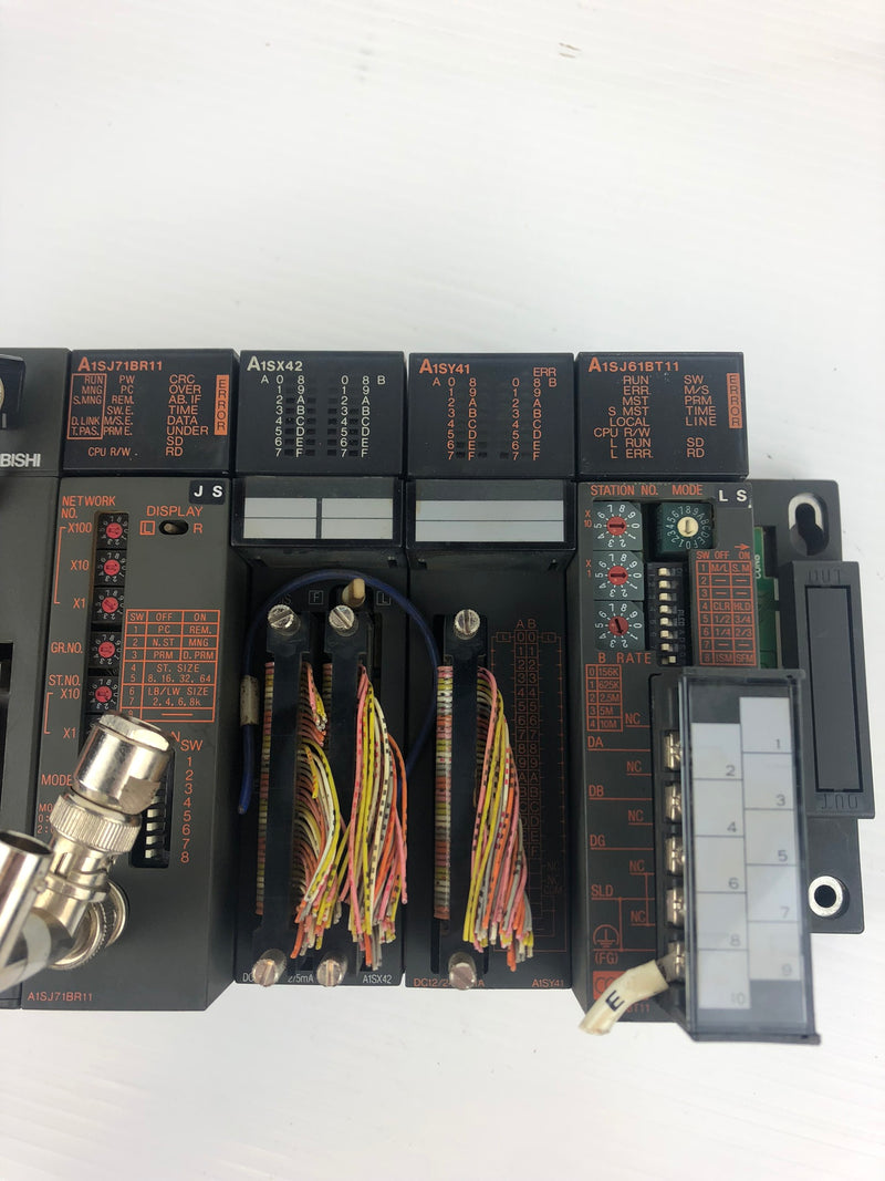 Mitsubishi A1S63P PLC CPU 7 Slot Rack with 6 Modules