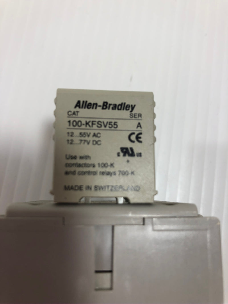 Allen-Bradley 700-K31Z-* Series B Coil Relay with 100-KFSV55 Suppressor Module