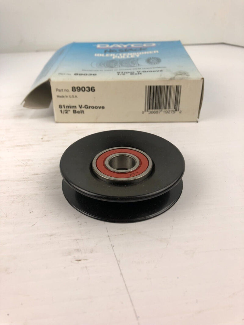 Dayco 89036 No Slack Idler/Tensioner Pulley 81mm V-Groove 1/2" Belt