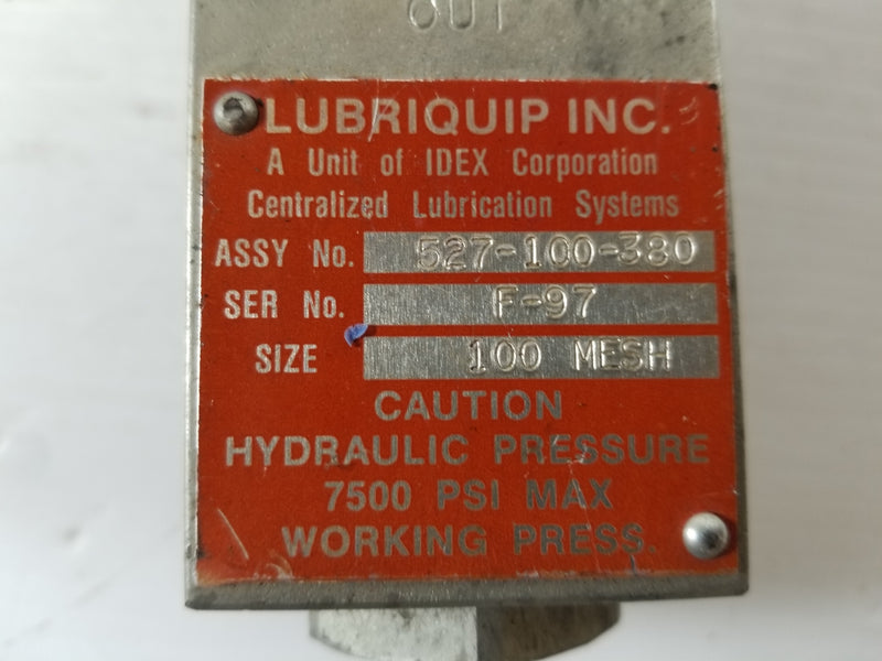 IDEX Lubriquip 527-100-380 Sediment Strainer 100 Mesh