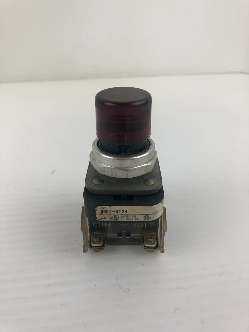 Allen-Bradley 800T-QT24 Series T Red Pilot Light/ Indicator Light 24VAC/DC