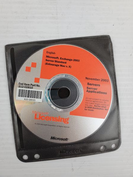 Microsoft X10-19015 Exchange 2003 Server Standard 312-02810
