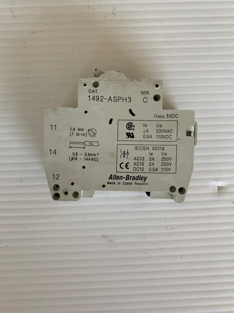 Allen-Bradley Auxiliary Contact 1492-ASPH3 Series C