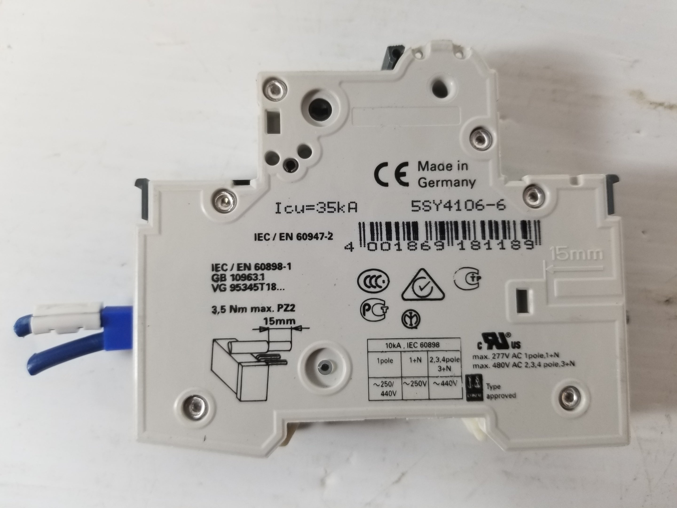 Siemens 5SY4106-6 6A Circuit Breaker