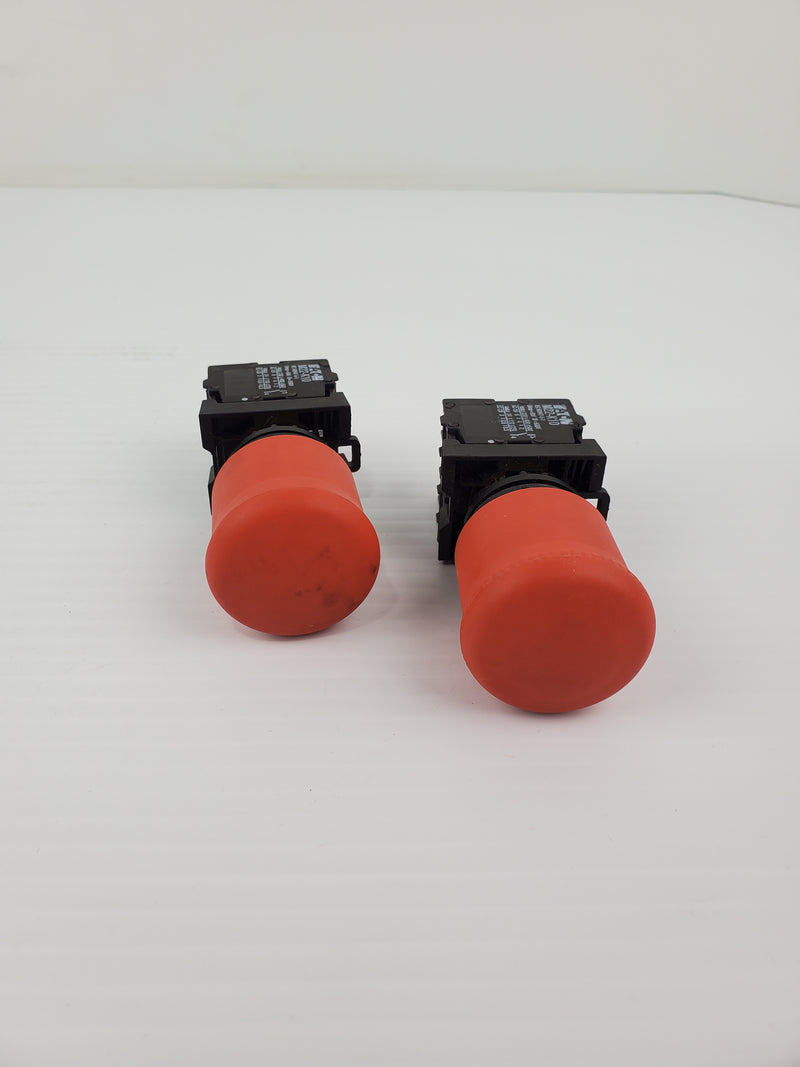 Eaton M22-K10 & M22-K01 Red Push Button - Lot of 2