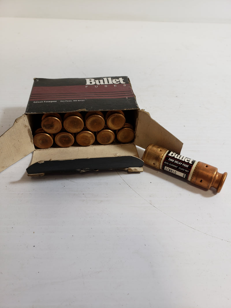 Bullet Fuses ECNR10 250 V 10A Class RK5 Time Delay Dual Element Box of 10
