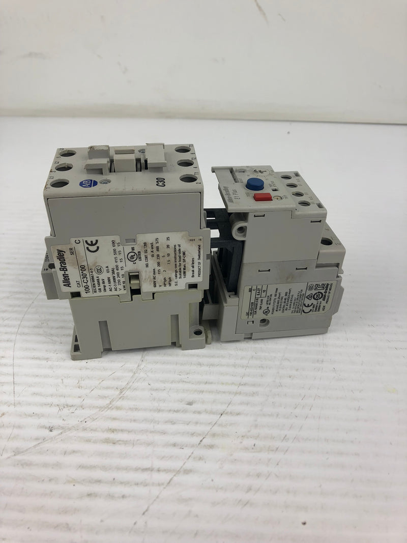 Allen-Bradley 100-C30*00 Series C Contactor and Overlaod Relay 193-ED1EB Ser. C