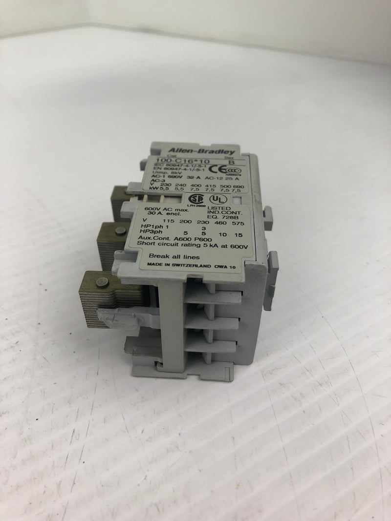 Allen Bradley 100-C16*10 Contactor Series B