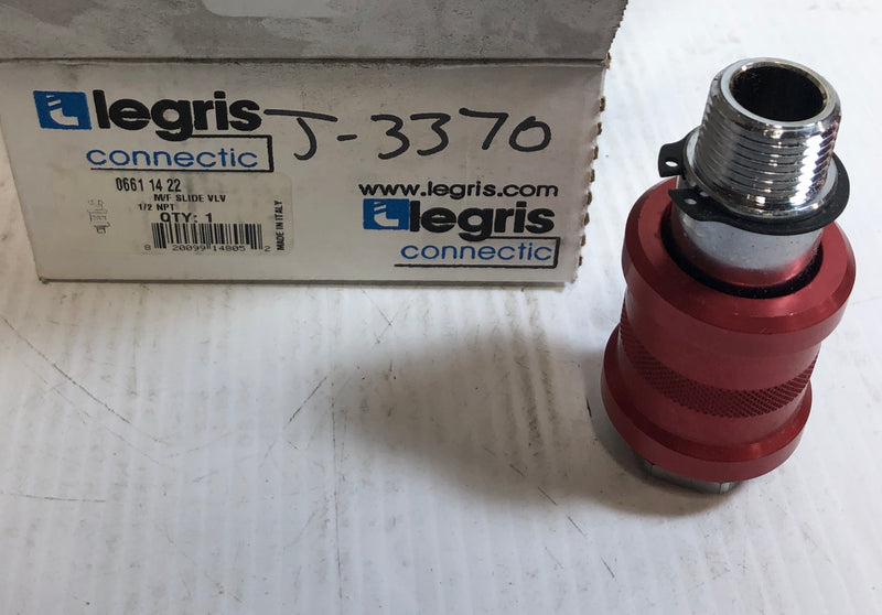 Legris Connectic Sleeve Valve 0661 14 22 1/2 NPT