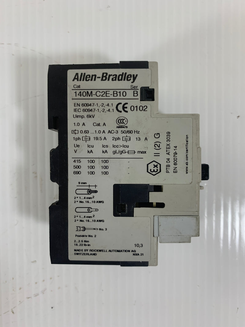 Allen Bradley Motor Protector Circuit Breaker 140M-C2E-B10 Series B