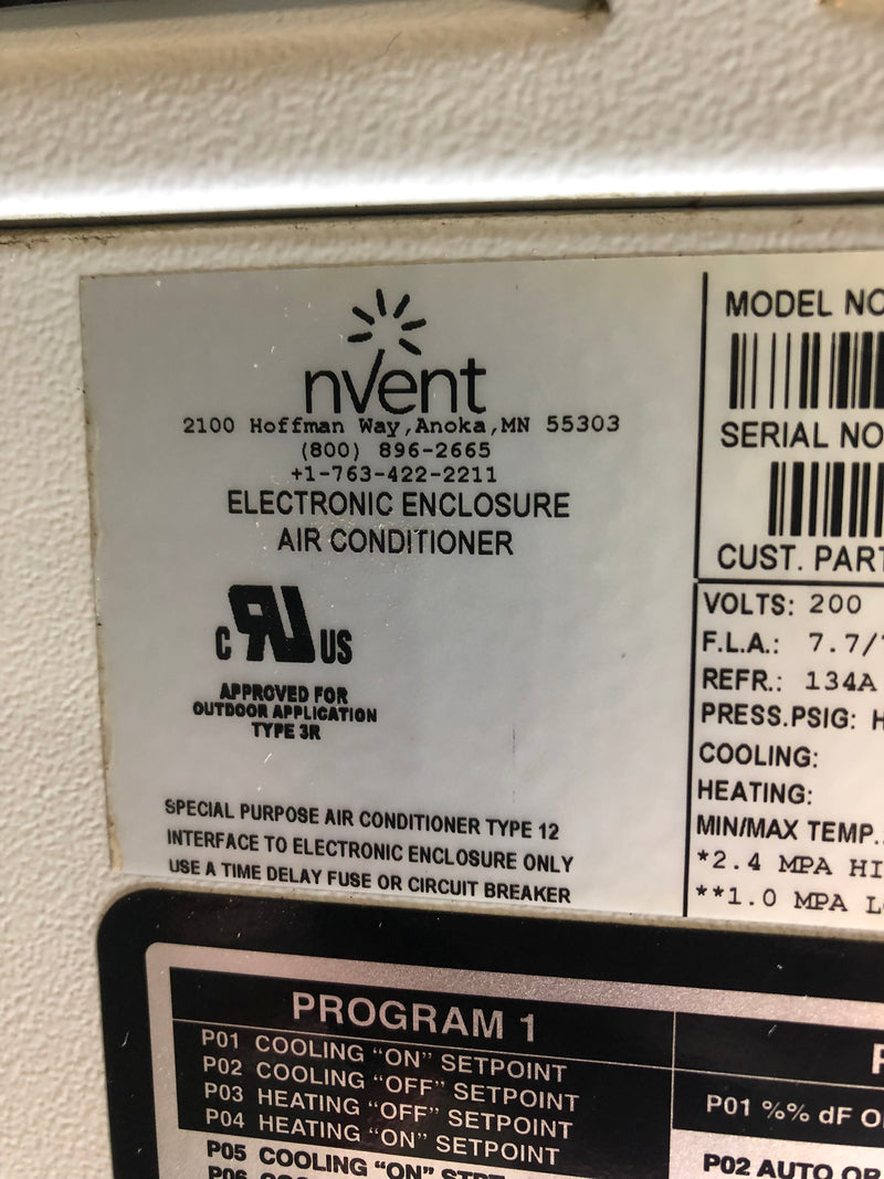 nVent CR290465G003 Electronic Enclosure Air Conditioner 200V 50/60Hz 1 Phase