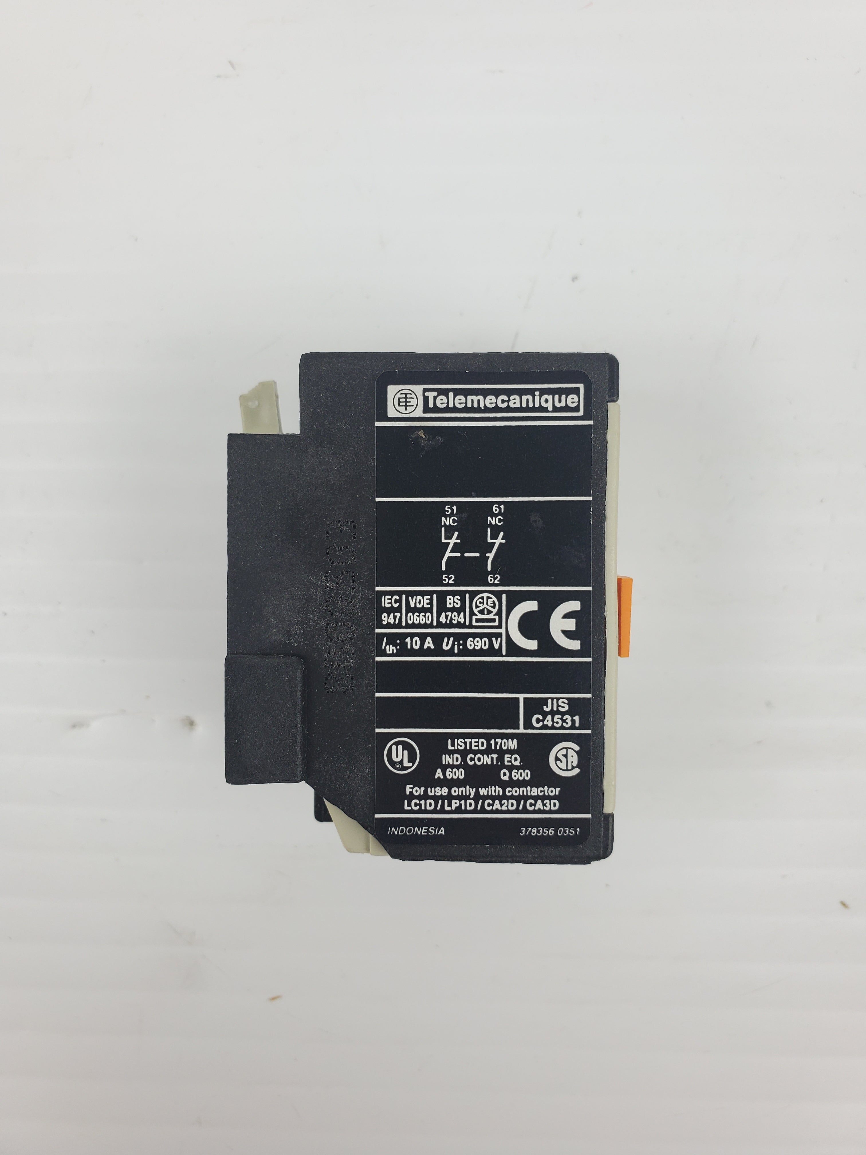 Telemecanique LA1DN02 Inst. Contact Block 10 Amp 690 V