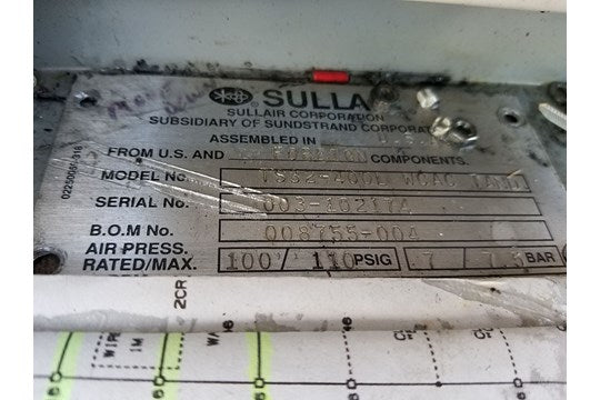 Sullair TS32-400L Screw Air Compressor 100/110PSI