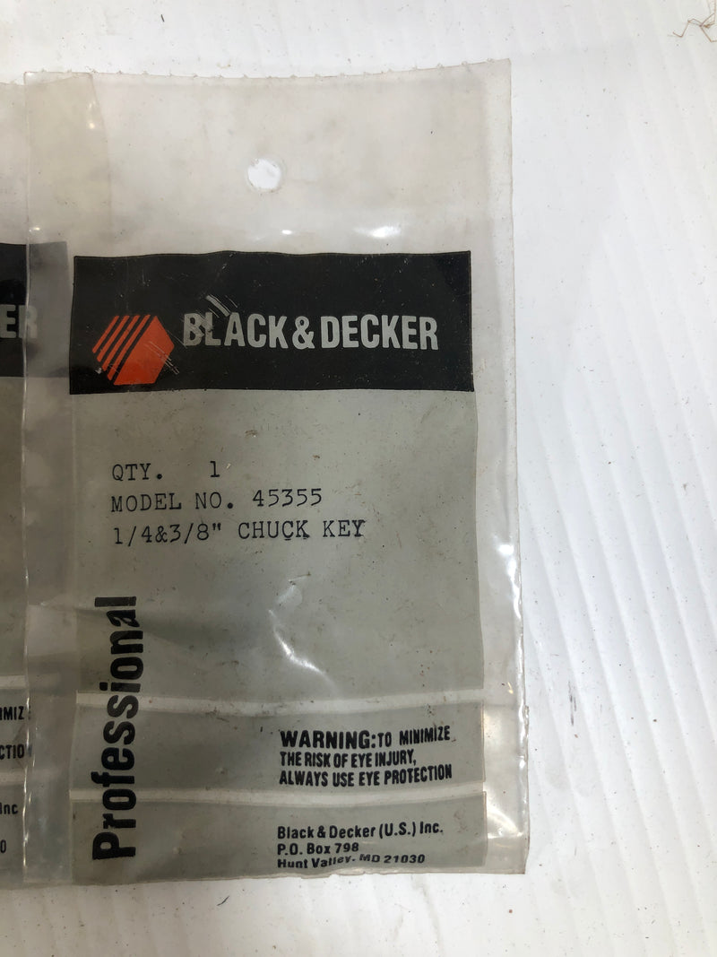 Black & Decker Model 45355 1/4&3/8" Chuck Key Lot of 3