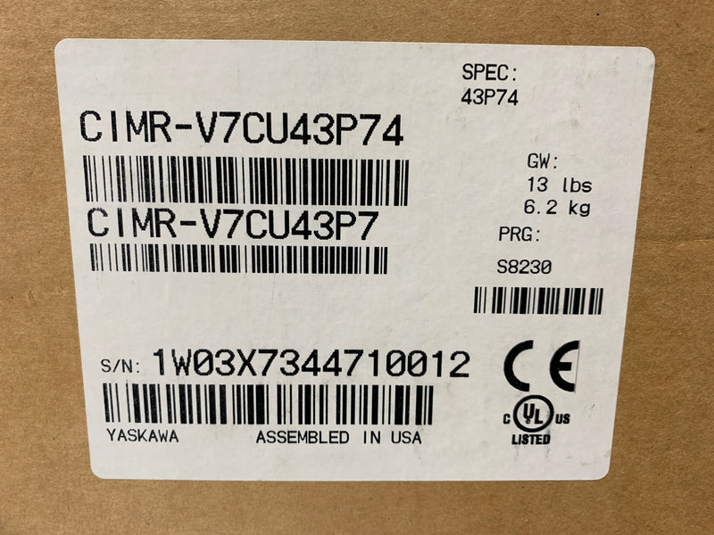 Yaskawa CIMR-V7CU43P74 Varispeed AC Motor Drive V7-4X