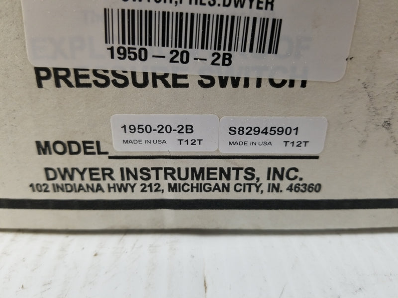 Dwyers 1950-20-2B Hazardous Locations Pressure Switch