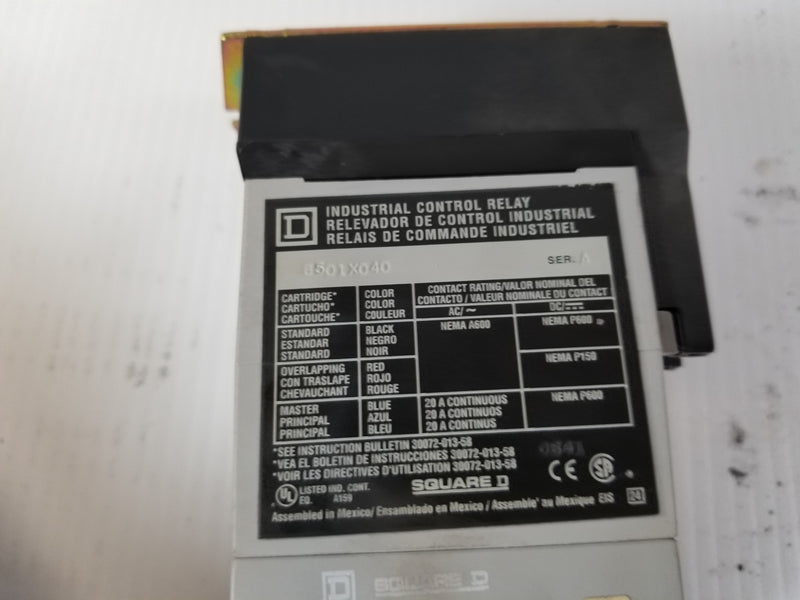 Square D 8501X040 Industrial Control Relay 120VAC