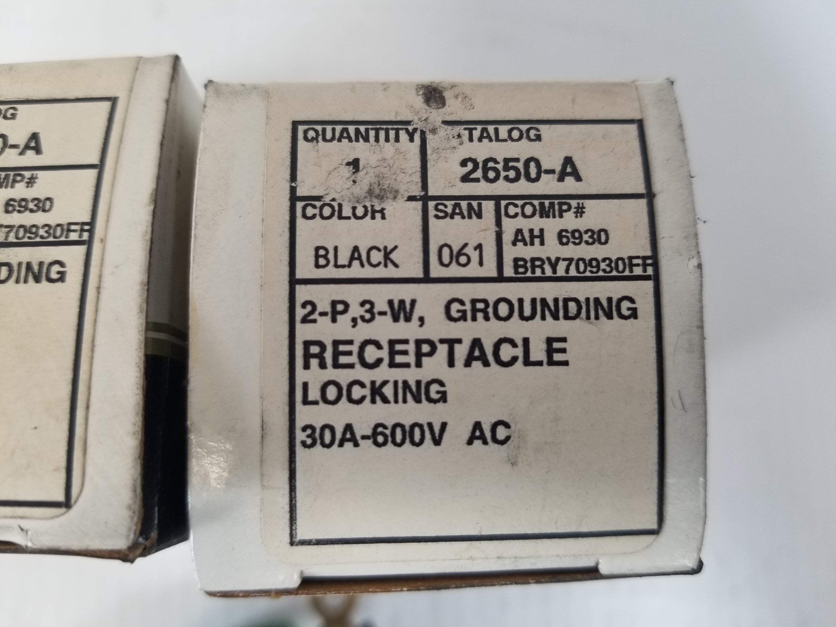 Leviton 2650-A Twist-Lock Grounding Receptacle 2-Pole (Lot of 3)