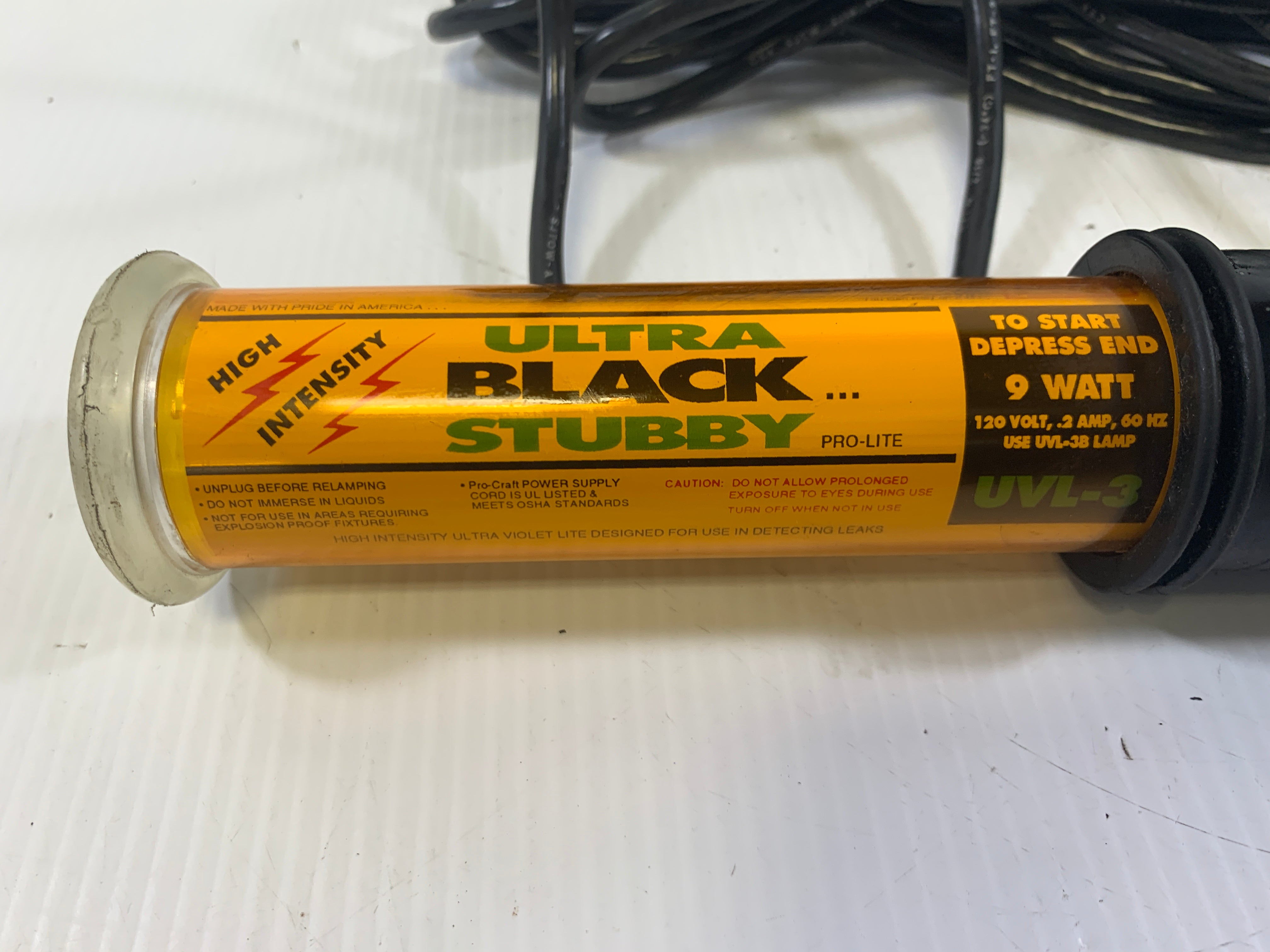 Pro-Lite Ultra Black Stubby UVL-3 9 Watt