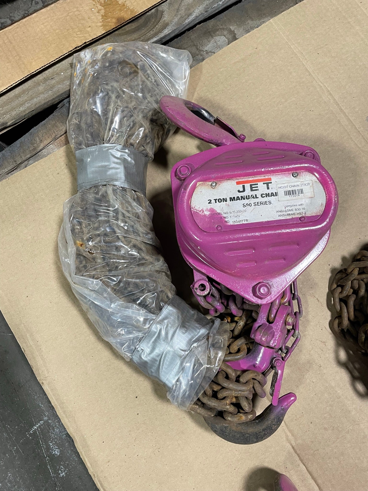Jet Manual Chain Hoist 2 Ton 20' S90 Series S90-200-20
