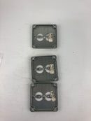 Steel City RS12 Duplex Receptacle Square Device Cover Metal - Lot of 3