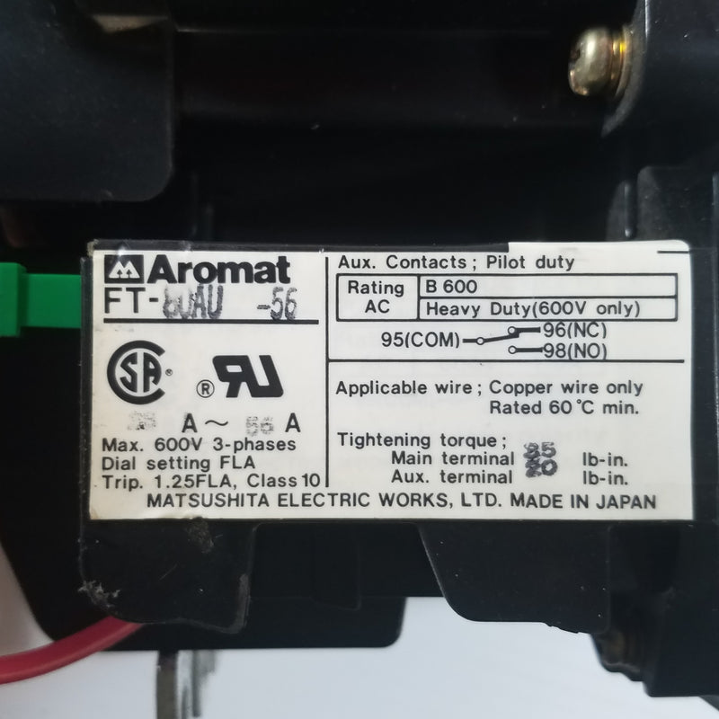 Aromat FC65U-AC120V Electric Motor Starter with Overload Protection Relay