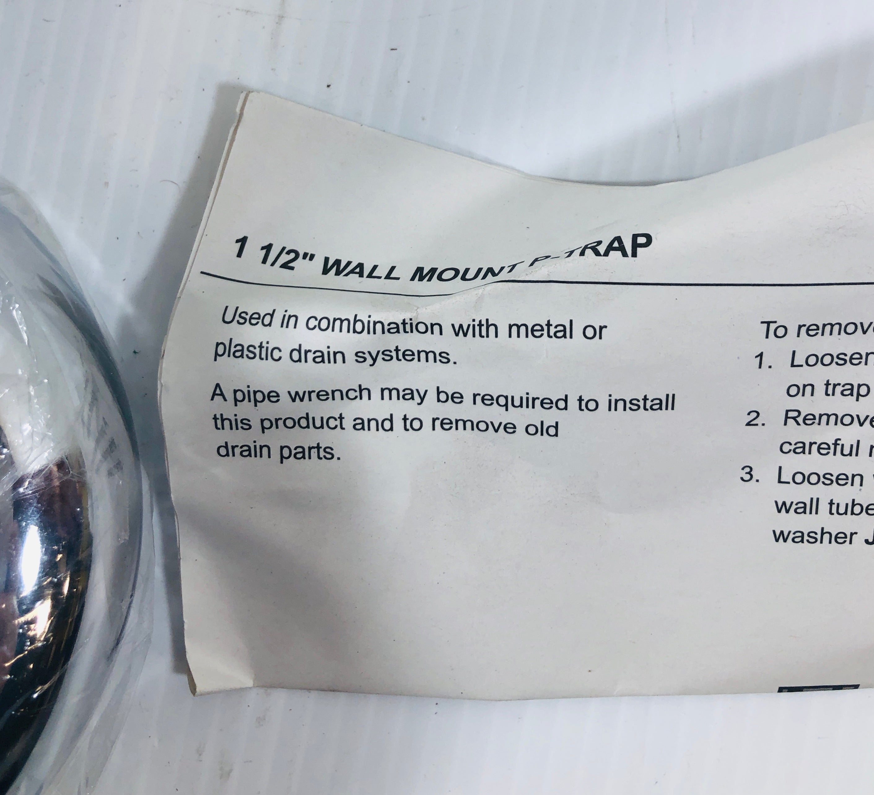 Pipe Wall Mount P-Trap 1PNL1 1-1/2"