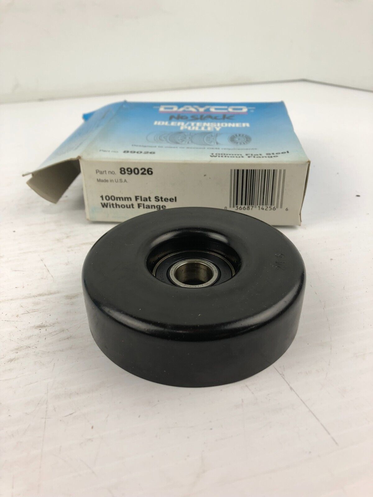 Dayco 89026 No Slack Idler/Tensioner Pulley 100mm Flat Steel Without Flange